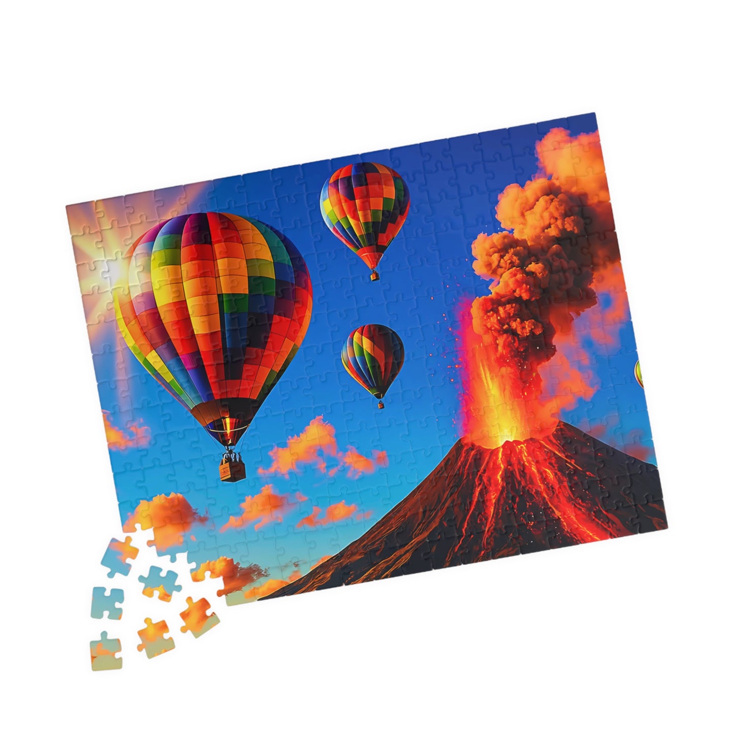 Vibrant Hot Air Balloon Puzzle - Fun Family Activity, Gift for Puzzle Lovers, Home Décor, Relaxing Hobby, Kids and Adults,