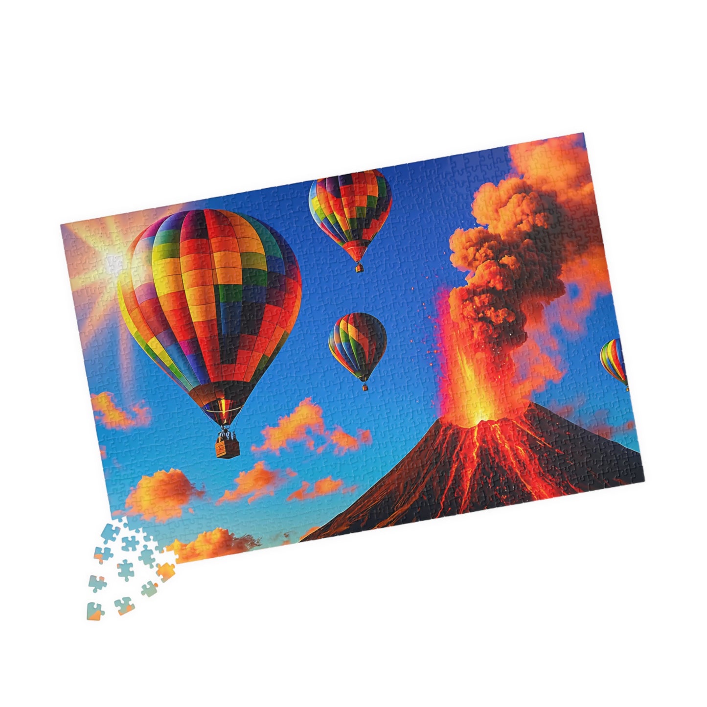 Vibrant Hot Air Balloon Puzzle - Fun Family Activity, Gift for Puzzle Lovers, Home Décor, Relaxing Hobby, Kids and Adults,