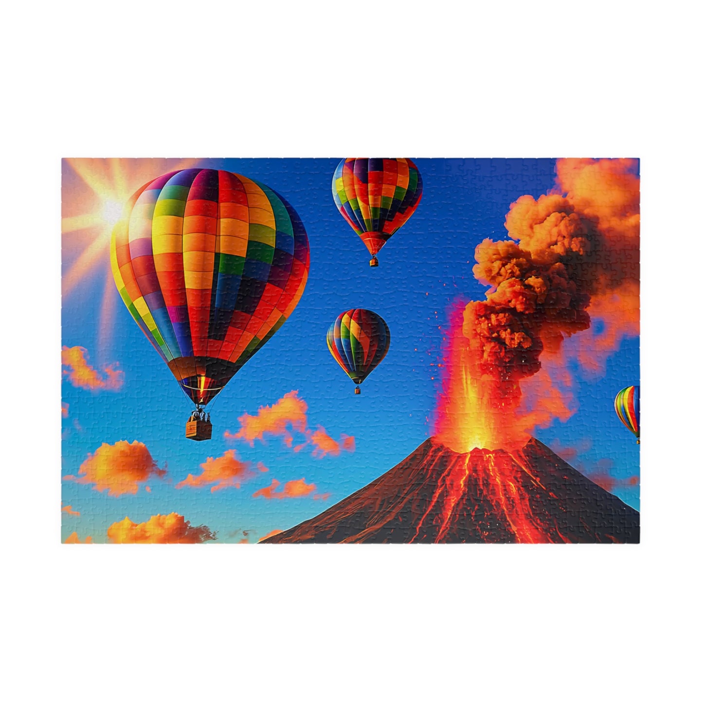 Vibrant Hot Air Balloon Puzzle - Fun Family Activity, Gift for Puzzle Lovers, Home Décor, Relaxing Hobby, Kids and Adults,