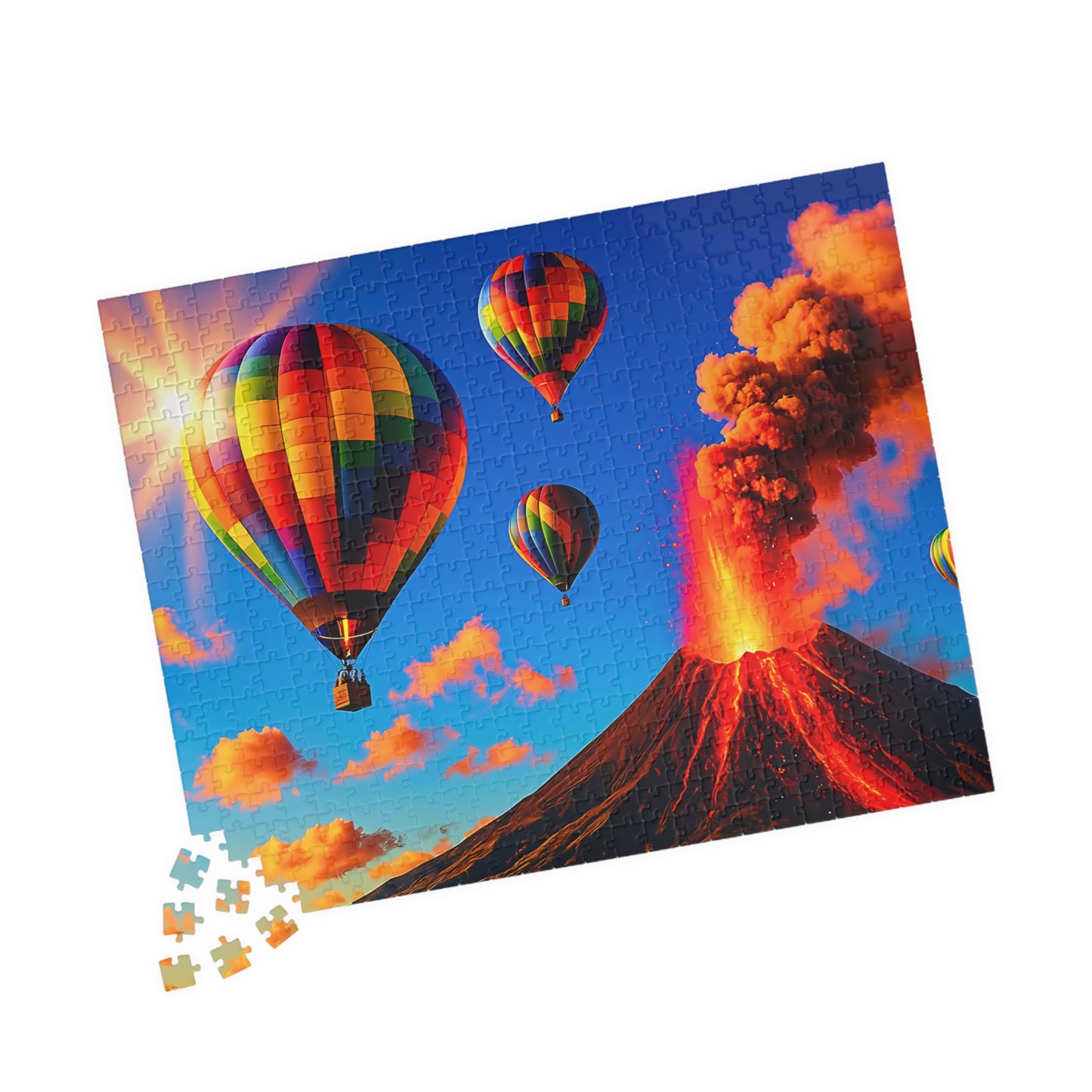 Vibrant Hot Air Balloon Puzzle - Fun Family Activity, Gift for Puzzle Lovers, Home Décor, Relaxing Hobby, Kids and Adults,
