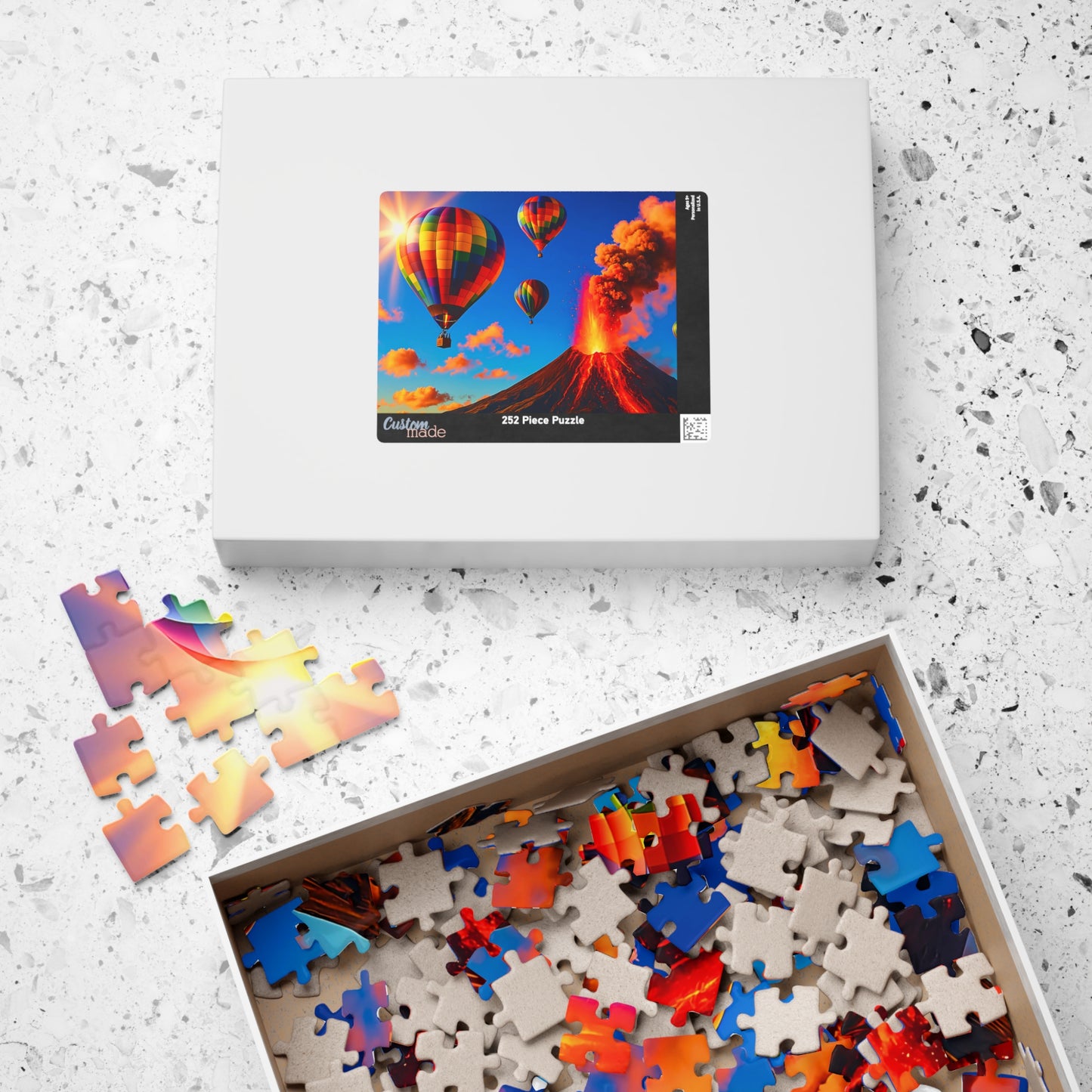 Vibrant Hot Air Balloon Puzzle - Fun Family Activity, Gift for Puzzle Lovers, Home Décor, Relaxing Hobby, Kids and Adults,