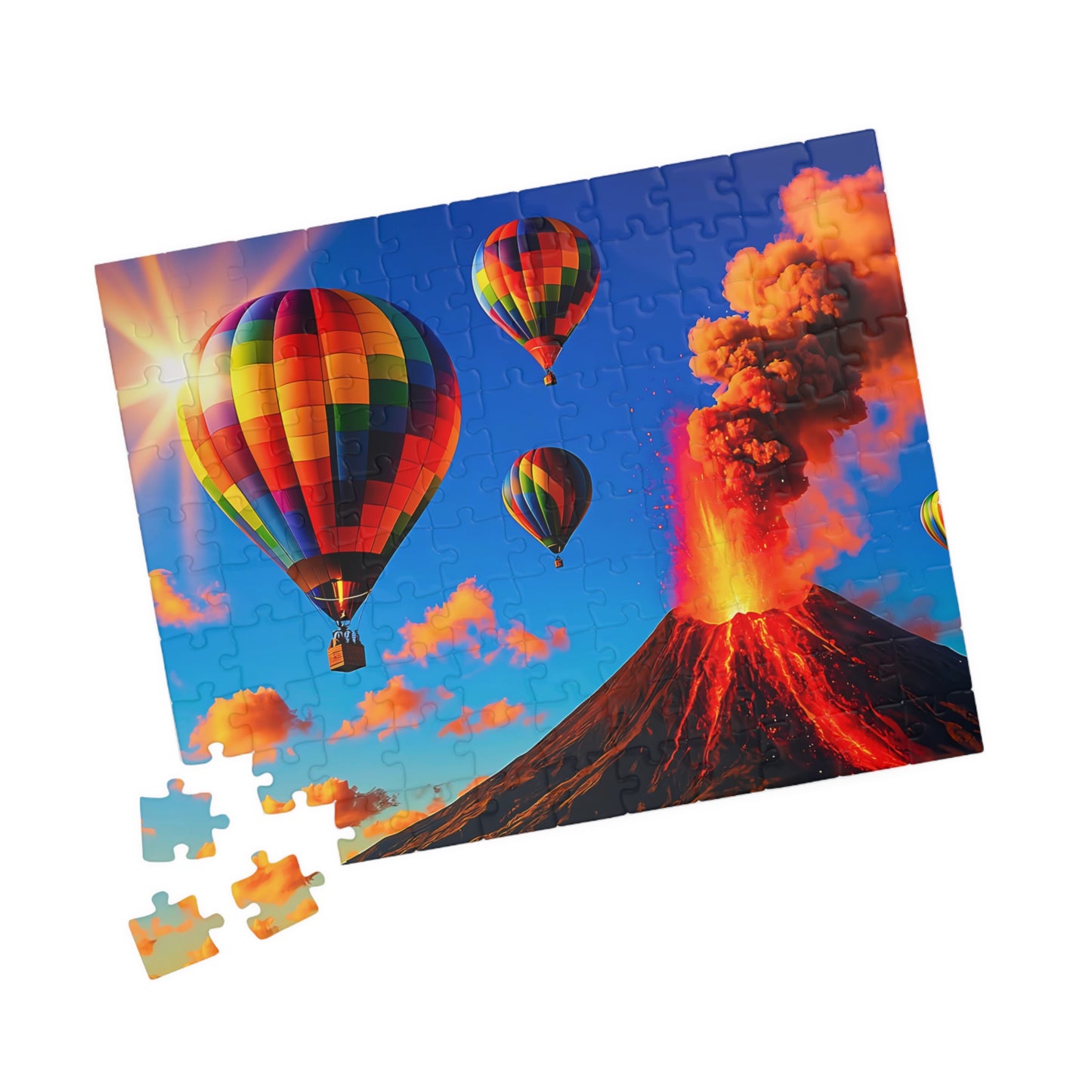 Vibrant Hot Air Balloon Puzzle - Fun Family Activity, Gift for Puzzle Lovers, Home Décor, Relaxing Hobby, Kids and Adults,